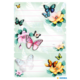 Colorful butterflies and flowers on a decorative background with blank lines for writing.