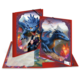 Two binders with imaginative dragon illustrations depicting an adventurous scene in a crystal landscape.