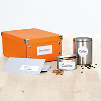 Application image of universal labels on various items.