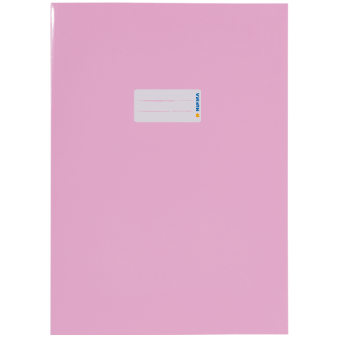 Rosa Ordner mit einem weißen Etikett auf der Vorderseite, das Platz für eine Beschriftung bietet.