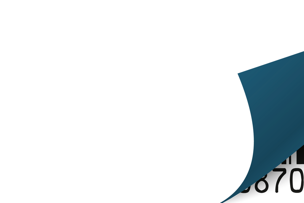 A barcode with a curled corner that displays the numbers 86705 038836.