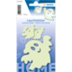 Leuchtende Aufkleber in verschiedenen Formen, die im Dunkeln leuchten. Verpackung zeigt drei verschiedene Designs.