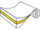 Roll of paper, partially unwrapped, with a yellow line on the surface.
