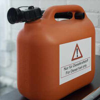 Weatherproof foil label on canister