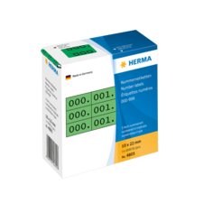 Nummer etiketten von HERMA, 10 x 22 mm, 3 x 100 Stück, für die Nummerierung von 000 bis 999, hergestellt in Deutschland.