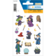 Magical stickers featuring witches, an owl, potions, a black cat, a spellbook, and a crystal ball.