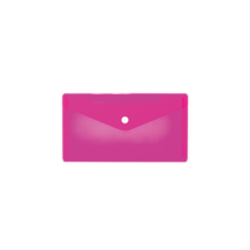 Rosa, durchsichtige Hülle mit einem runden Verschluss, geeignet für die Aufbewahrung von Dokumenten oder Karten.