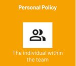 Personnel Policy: The individual within the team, represented by a simple symbol of two people.