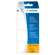 Adressetiketten von HERMA, 67 x 35 mm, 250 Stück, geeignet für Drucker und zum Beschriften.