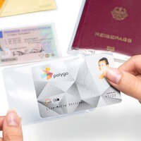 Various passes and identification cards with protective sleeves