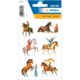 Stickers featuring various rider and horse motifs, including people interacting with horses and striking different poses.