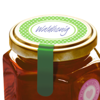 Jam jar with lid label