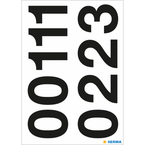 Schwarze Zahlen auf weißem Hintergrund: 00023, 00032, 00041, 00042.