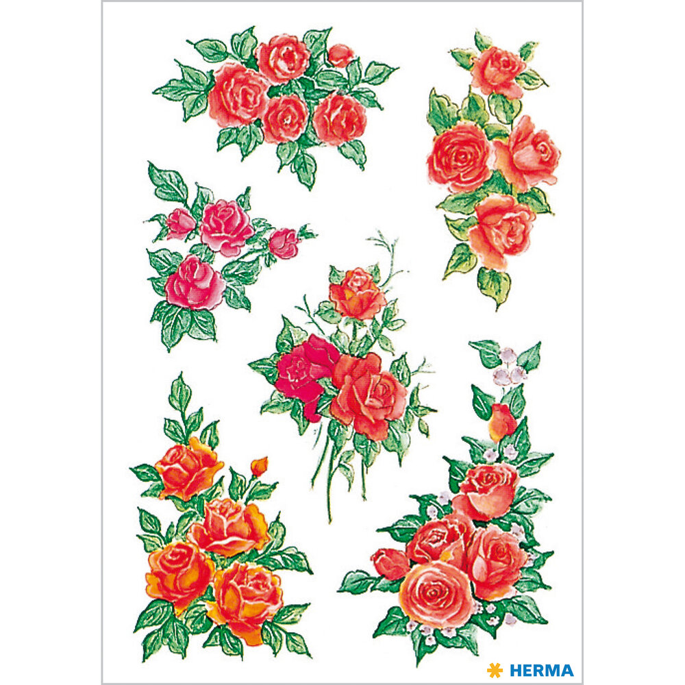 DECOR stickers bouquets of roses 3 sheets3809