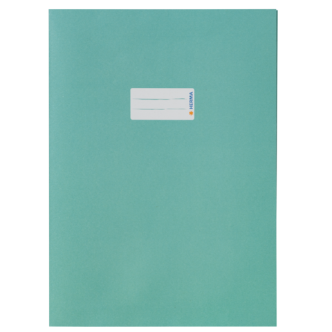 Grüner Ordner mit einem weißen Aufkleber in der oberen linken Ecke, der Platz für Beschriftungen bietet.