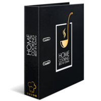 Black and gold recipe binder