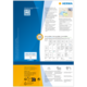 Transparente Etiketten von HERMA, mit QR-Code und Informationen zu Software und Anwendung. Anleitungen und Produktdetails sind ebenfalls enthalten.