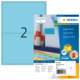 Bunte Etikettenpackung mit der Aufschrift "2" und Produktinformationen von HERMA, einschließlich Abmessungen und Verwendungshinweisen.