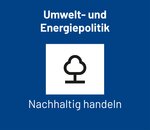 Environmental and energy policy with a tree symbol. Text: 'Act sustainably.