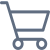 Shopping cart symbol in a simple, gray design with two wheels and an open basket.